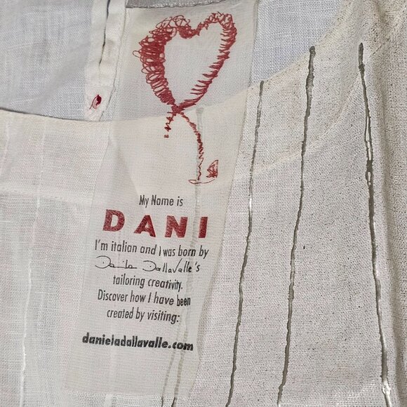 Daniela Dallavalle Elisa Cavaletti DANI Top Blouse Women Size L White Linen - Picture 7 of 16